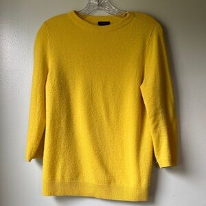 Talbots Sunny Yellow Cashmere Crewneck Sweater